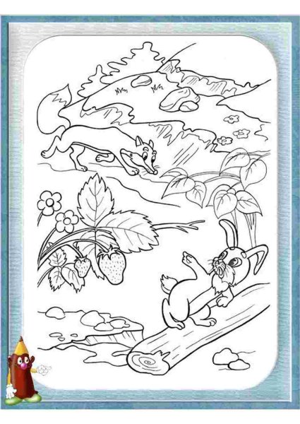 Раскраски по сказке грибок Теремок для детей