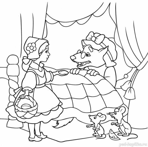 Ш Перро красная шапочка раскраска