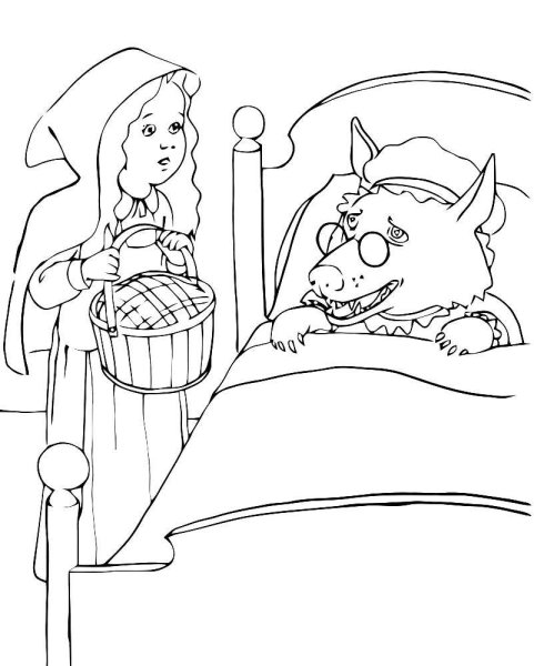 Шарль Перро красная шапочка раскраска