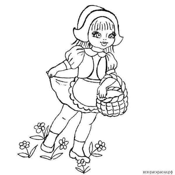 Красная шапочка раскраска