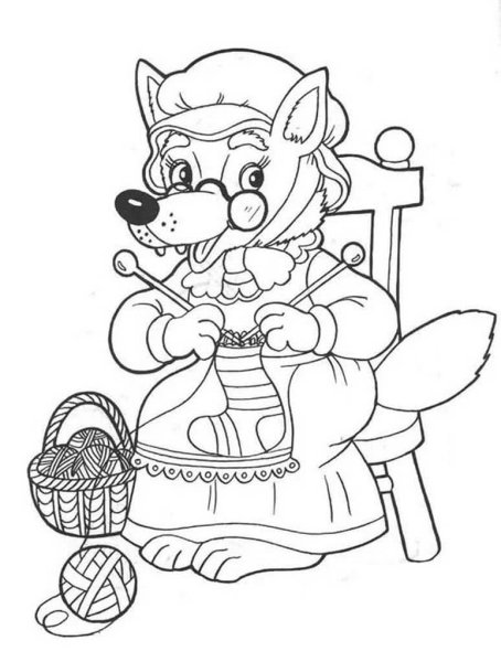 Раскраски из сказки красная шапочка для детей