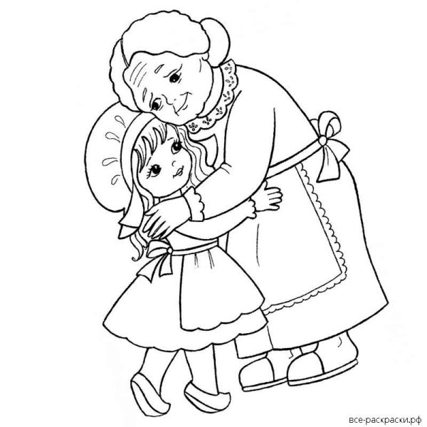 Красная шапочка раскраска