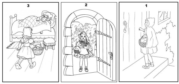 Красная шапочка декорации раскраски