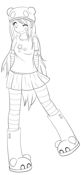 Раскраски аниме девушек в полный рост