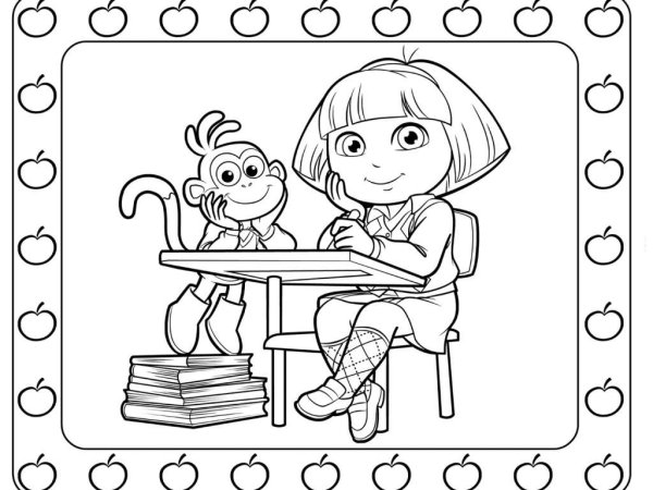 Обезьянка девочка раскраска