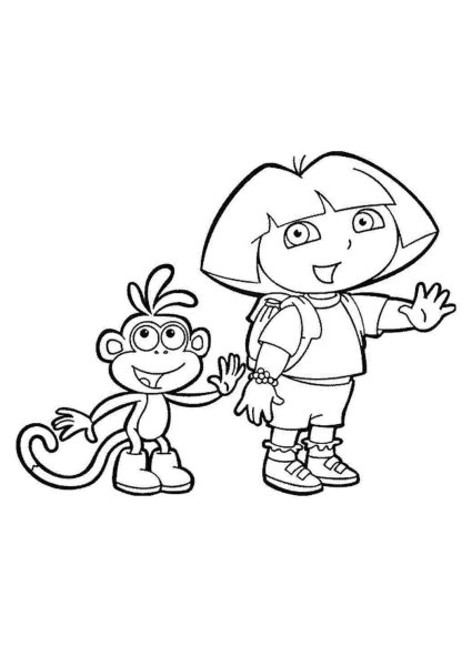 Раскраски путешественница Даша и обезьянка