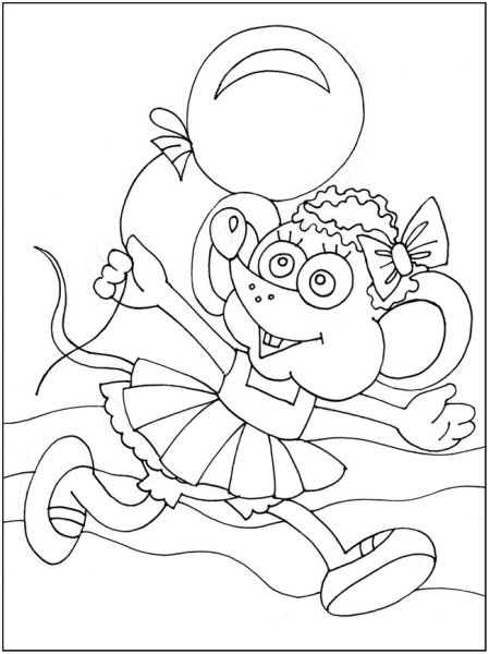 Раскраски для девочек обезьяна