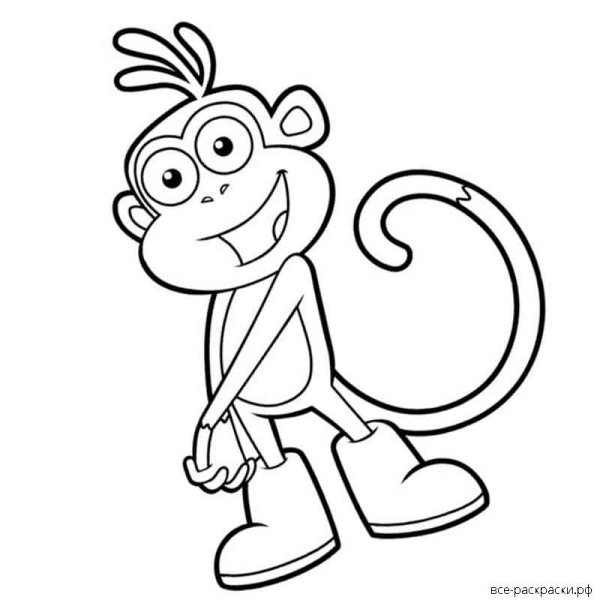 Обезьянка Анфиска раскраска