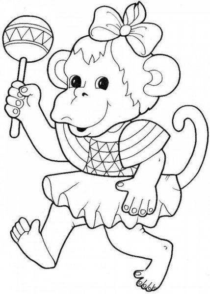Раскраски для девочек обезьяна