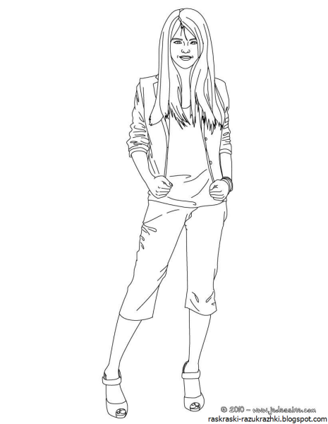 Раскраска Барби модная