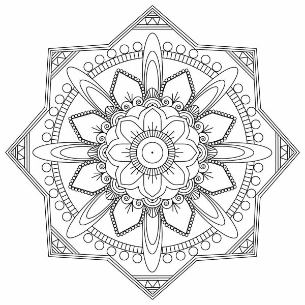 Мандала изобилия и богатства для раскрашивания