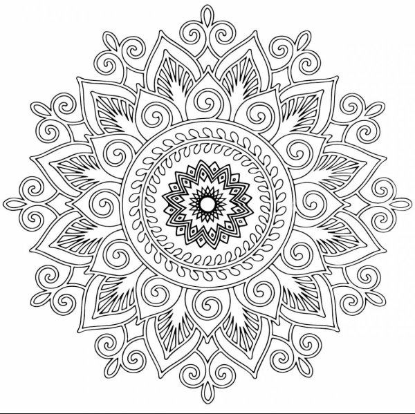 Мандала на удачу раскарску