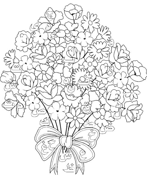 Раскраска букет цветов