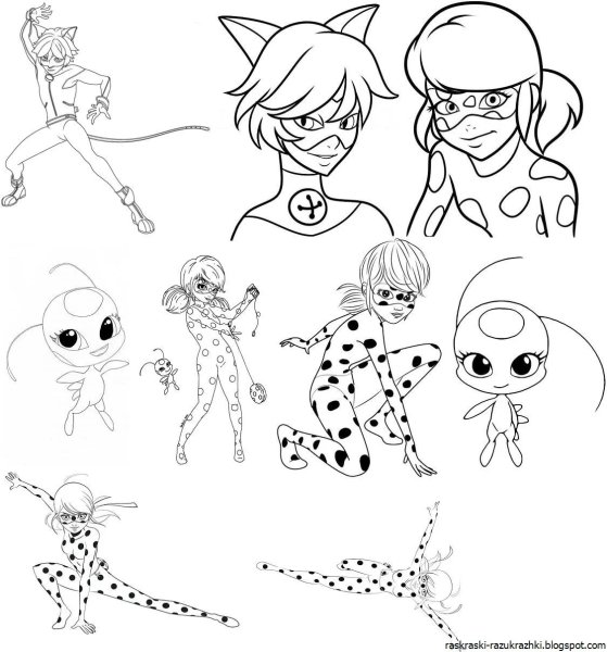 Раскраски для девочек леди баг КВАМИ