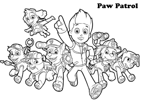Райдер Щенячий патруль раскраска