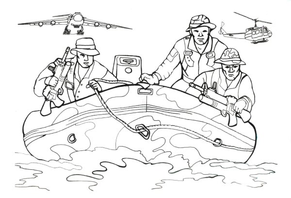 Раскраски для мальчиков военные