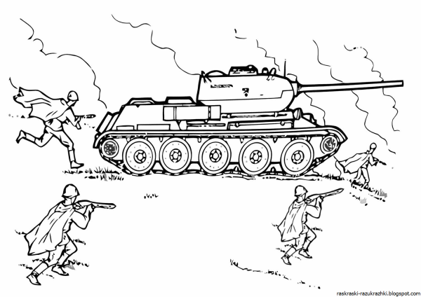 Танк т 34 Великой Отечественной войны раскраска