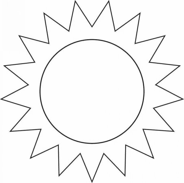 Солнышко картинка раскраска