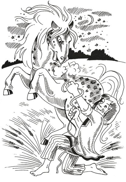 Раскраска из сказки Сивка бурка