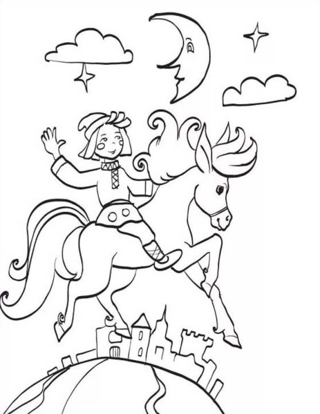 Конек горбунок raskraska