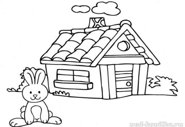 Картинки к сказке Заюшкина избушка для детей раскраски