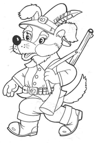 Раскраска по сказке Заюшкина избушка для детей