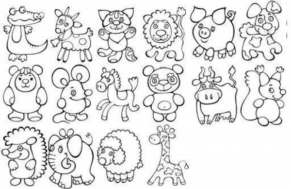 Много разукрашек на одном листе