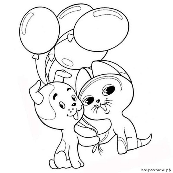 Котенок Гав раскраска для детей