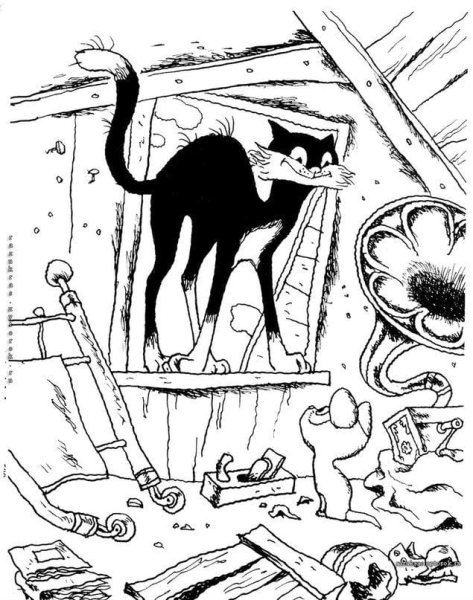 Котенок Гав раскраска для детей