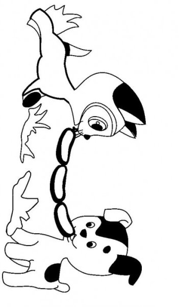 Раскраска мультик котенок Гав