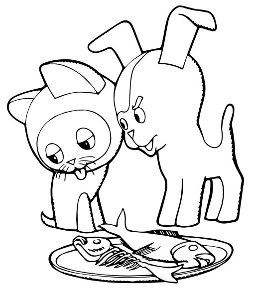 Котенок Гав раскраска для малышей