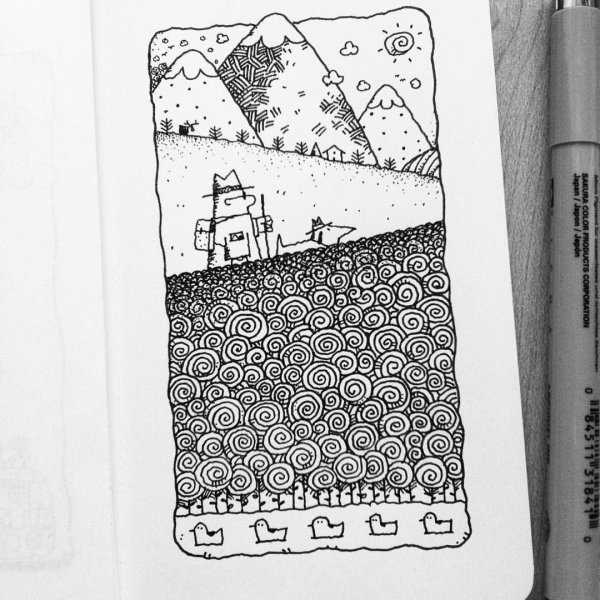 Раскраска в скетчбук лёгкие