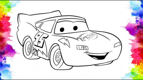 Машина молния Маквин раскраска