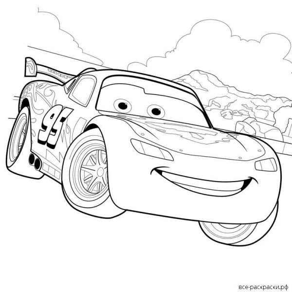 Молния Маккуин Тачки 3 раскраска