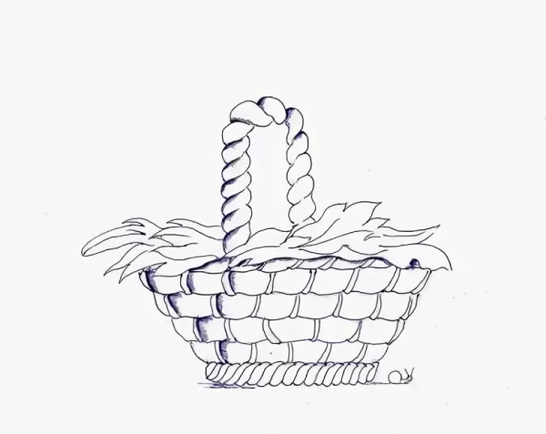 Раскраска корзина с еловыми шишками Паустовский