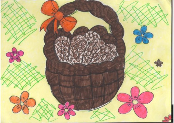 Иллюстрация к сказке корзина с еловыми шишками Паустовский