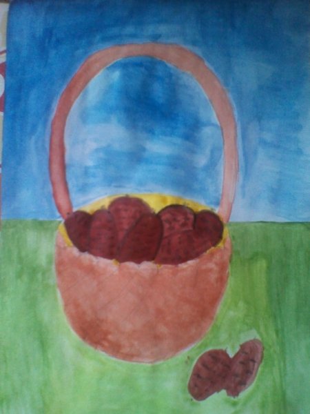 Нарисовать корзинку с шишками