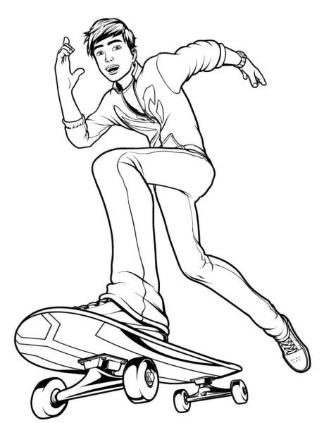 Раскраска скейтборд