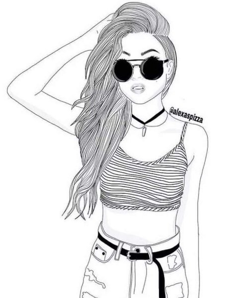 Модные девочки. Раскраска