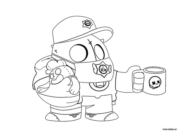 Гейл БРАВЛ старс раскраска