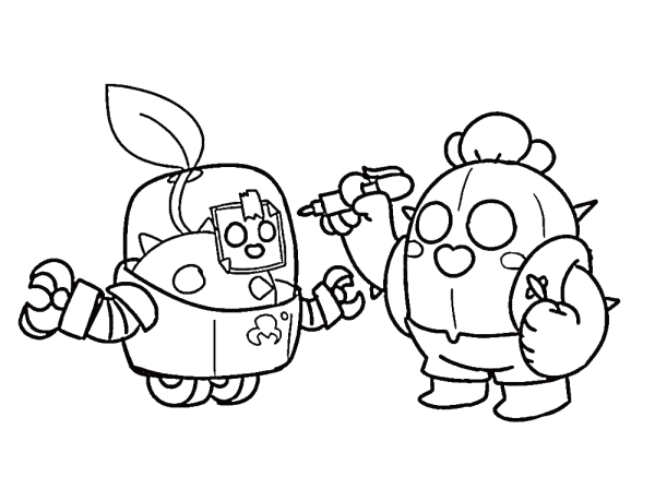 Раскраска с БРАВЛ старс с Пайк