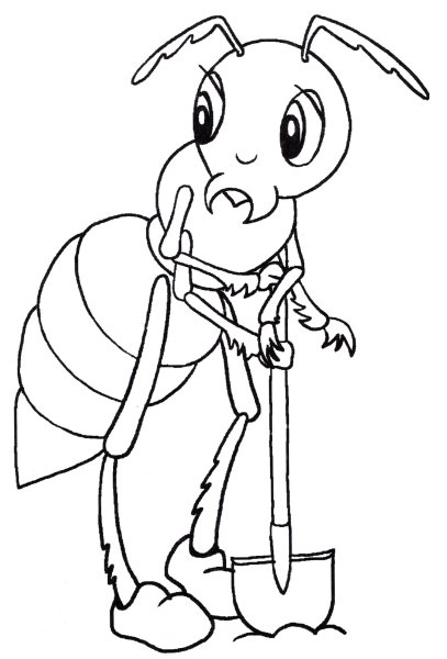 Раскраски к басне Крылова Стрекоза и муравей