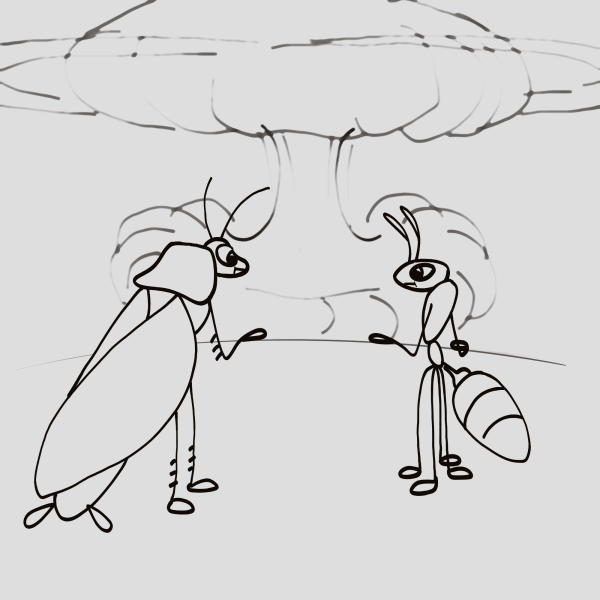 Стрекоза и муравей раскраска