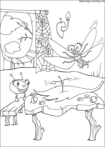 Стрекоза и муравей басня раскраска