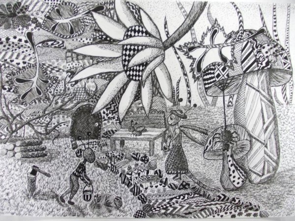 Басня Стрекоза и муравей рисунок черно-белый