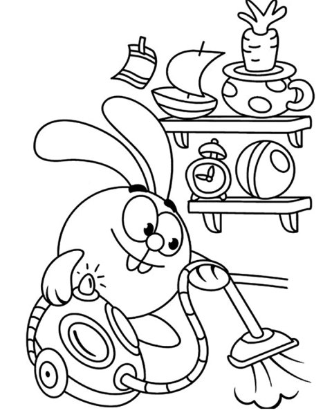 Нюша Смешарики раскраска