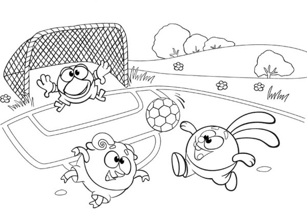 Раскраска Крошик Смешарики