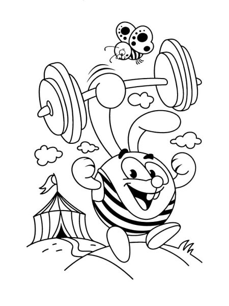 Совунья из смешариков на лыжах