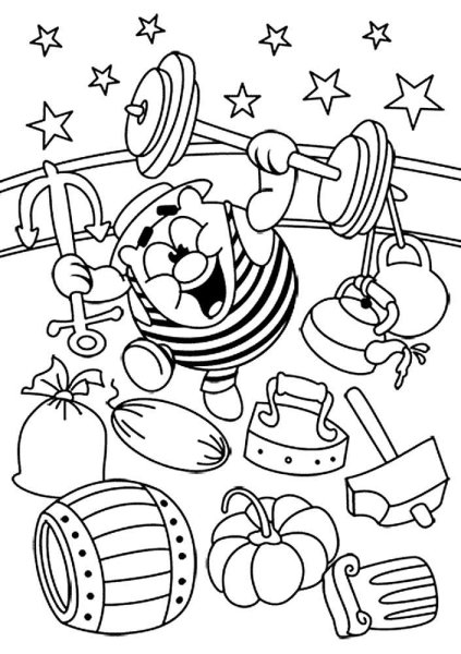 Смешарики раскраска про питание