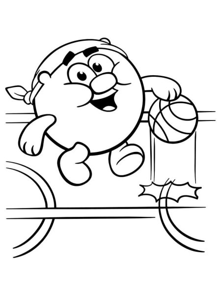 Смешарики ПДД раскраска